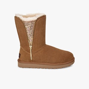 Ugg Classic Zip Women Classic Boots Brown (8096QPSVK)